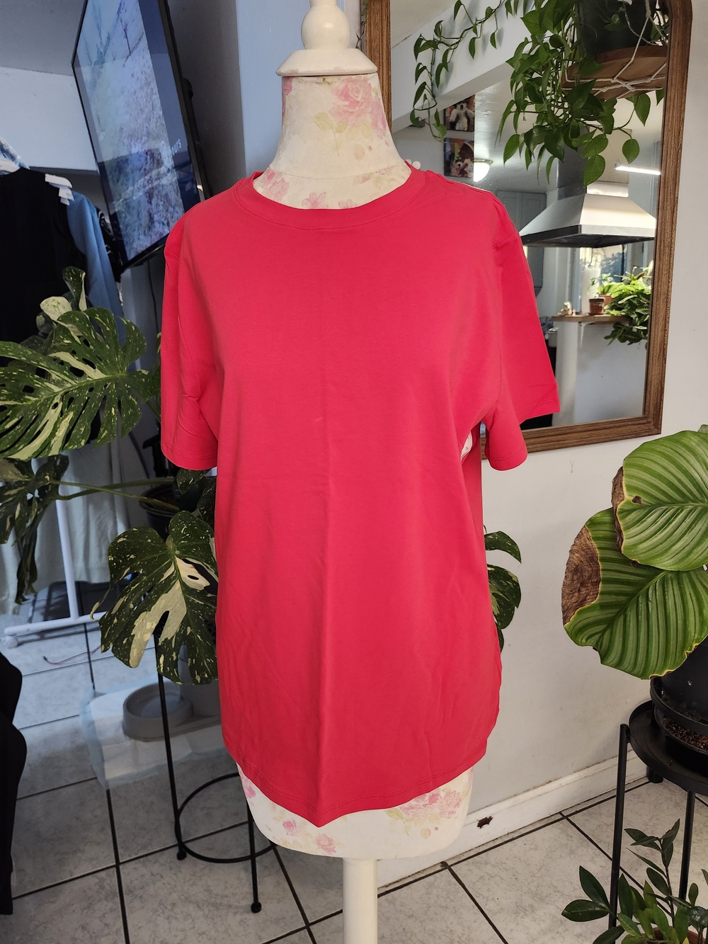 a new day Bright Red Short Sleeve Crewneck Tee